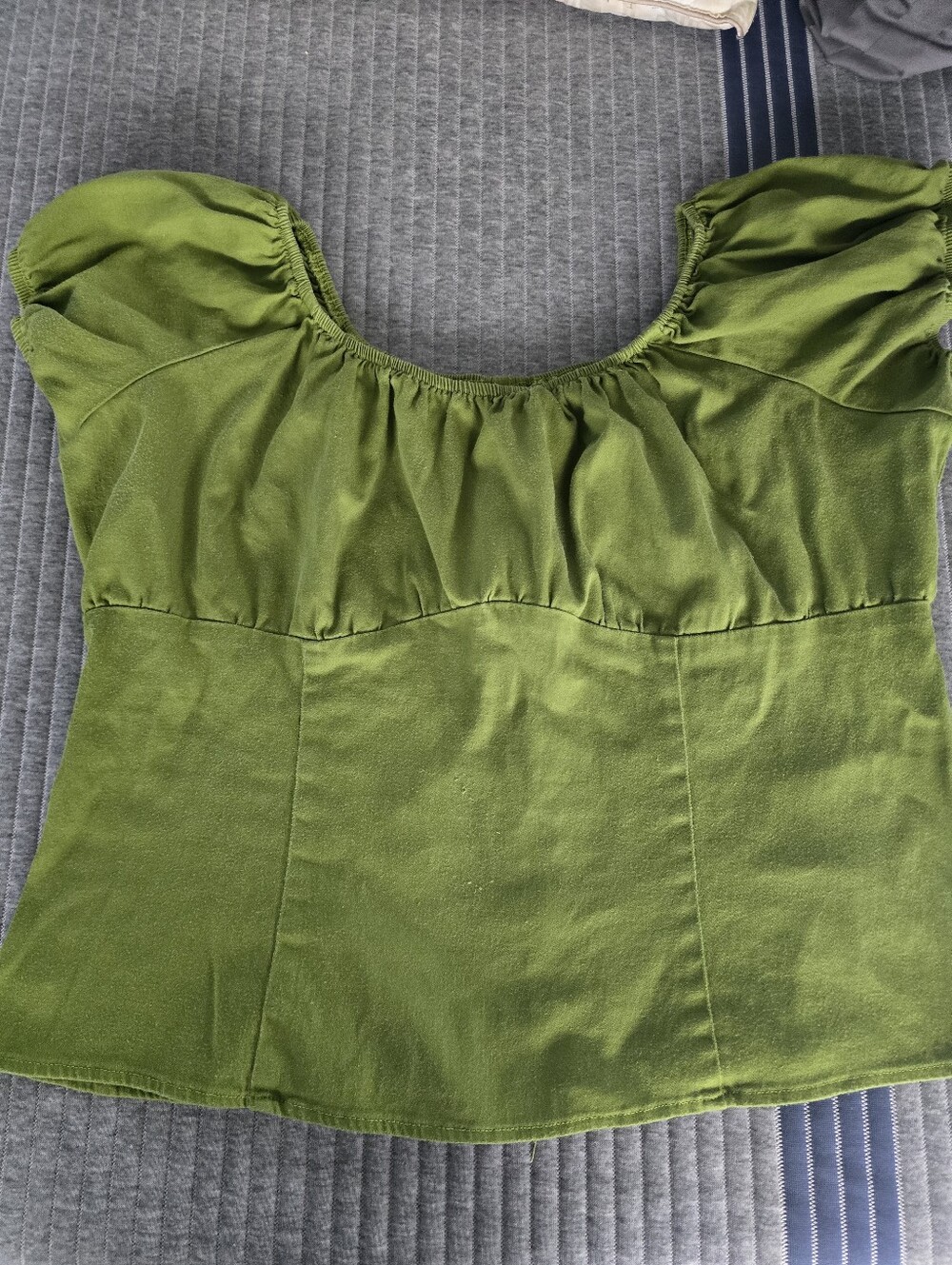 Pinup Couture Olive Green Peasant Top